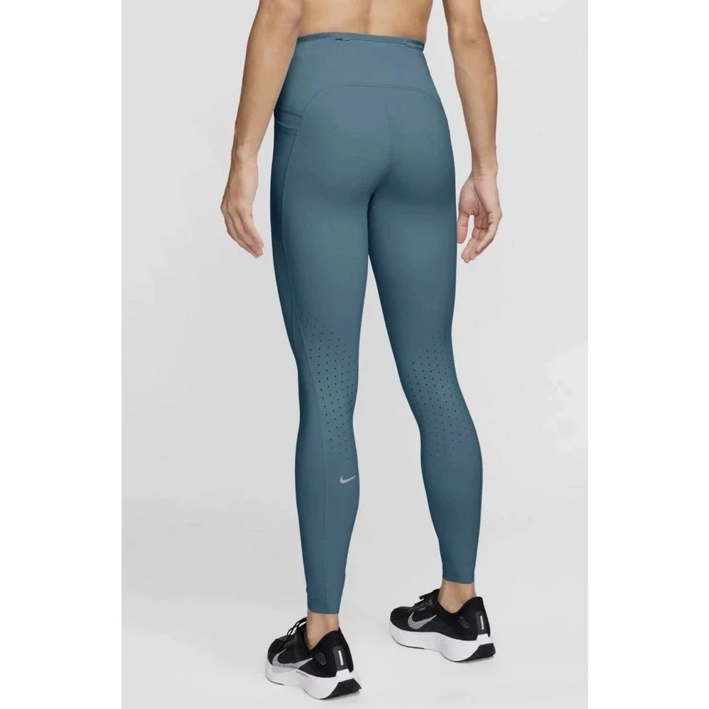 Nike Swift High-Waisted 7/8 Running Leggings Womens Large Smokey Blue HJ2252 006